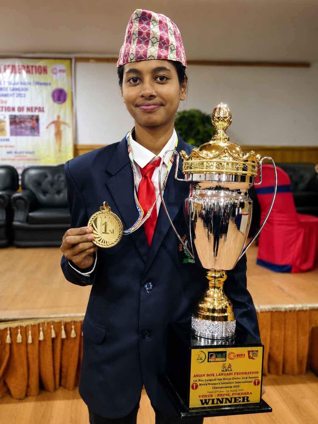 Gunjan's Gold at Nepal Langdi Championship — ₹5,000 Travel Sponsorship (December 2024)